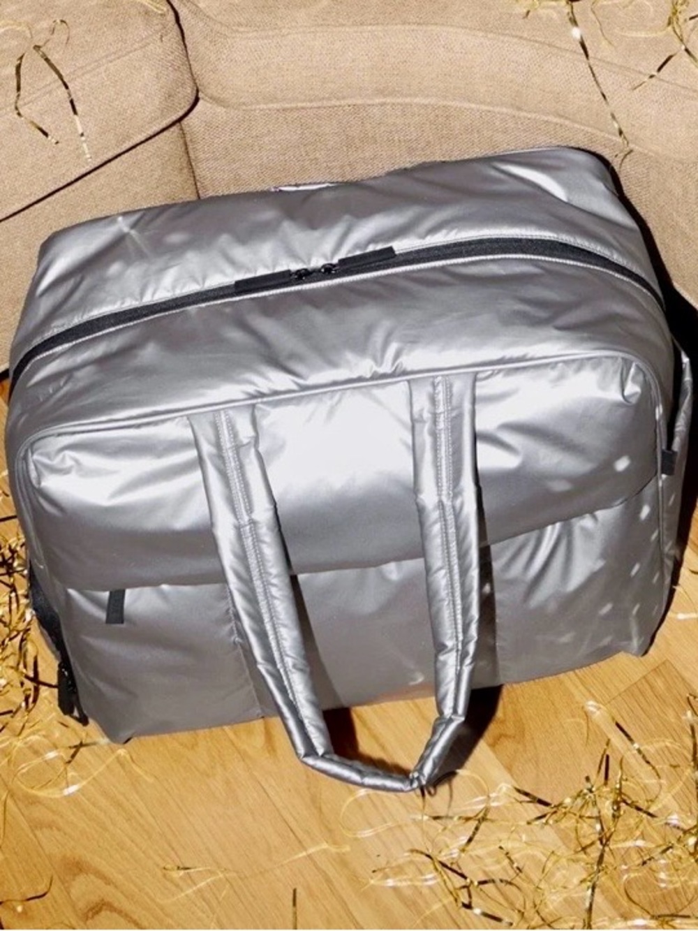 Calpak Quilted Gunmetal travel Tote limited color NWOT - Picture 3 of 7